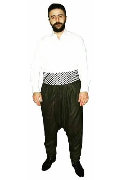 Siyah Renk,uçkurlu Adana Şalvarı Satın Alana 1ad Puşi Size Hediye,şalvar Için Boy Ve Kılo Yazınız - Resim 4