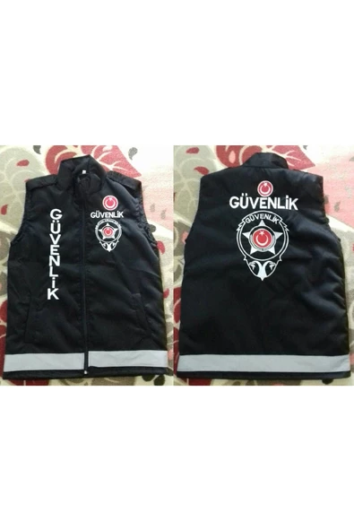 Siyah Yazıları Nakış Işlemeli Özel Güvenlik Yeleği - 2