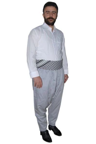 Açık Gri Renk,uçkurlu Orjinal Adana Şalvarı Alana,1-adet Puşi Hediye,şalvar Için,boy Kılo Yazınız - 2