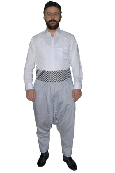 Açık Gri Renk,uçkurlu Orjinal Adana Şalvarı Alana,1-adet Puşi Hediye,şalvar Için,boy Kılo Yazınız - 3