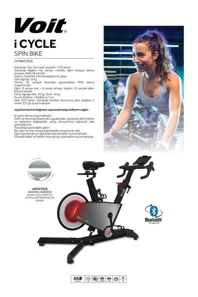 ICYCLE ELEKTRİKLİ MANYETİK SPINBIKE (Otomatik eğim ayarlı, Bluetooth uygulamalı) - 6