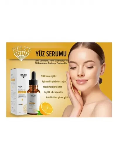BELZE C Vitamini Leke Düzensizliği ve Cilt kuruluğunu Azaltmaya Yardımcı Serum 30ml - 5
