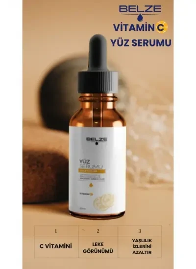 BELZE C Vitamini Leke Düzensizliği ve Cilt kuruluğunu Azaltmaya Yardımcı Serum 30ml - 4