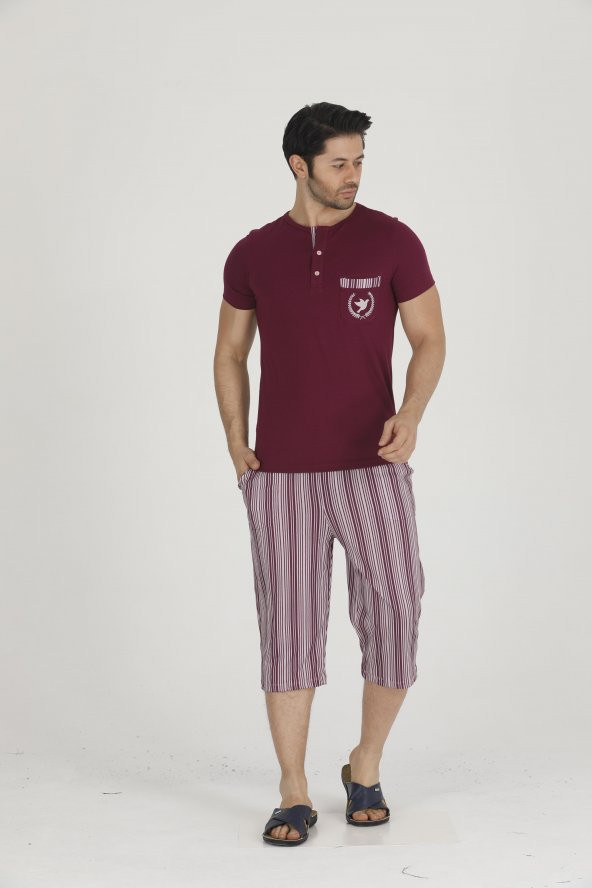 Teknur Erkek Modal Capri Pijama Takımı 30122 - Resim 1