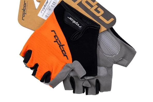 Raptor Cırtlı Eldiven Kısa Parmak Bisiklet Eldiveni MTB Yarım Parmak Eldiven L Beden Turuncu - Resim 2
