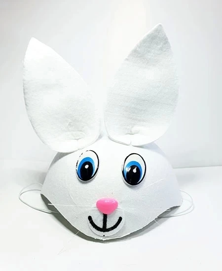 Beyaz Renk Kulaklı Tavşan Şapkası Hayvan Şapkası ürün görseli