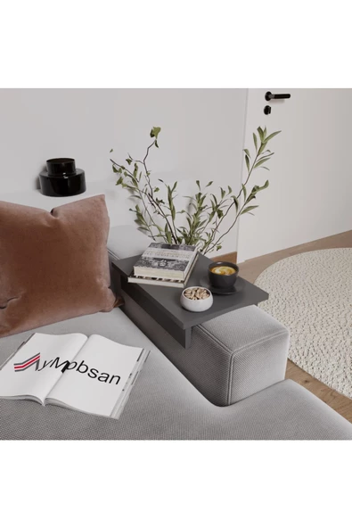 Boston Kol Üstü Sehpa, Koltuk Yanı Sehpa, Ayarlanabilir Tepsi, Dekoratif Koltuk Sehpası 29 cm