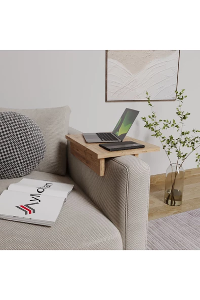 Boston Kol Üstü Sehpa, Koltuk Yanı Sehpa, Ayarlanabilir Tepsi, Dekoratif Koltuk Sehpası 29 cm - 3