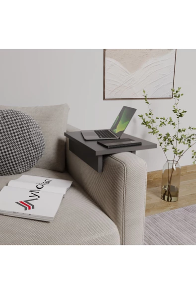 Boston Kol Üstü Sehpa, Koltuk Yanı Sehpa, Ayarlanabilir Tepsi, Dekoratif Koltuk Sehpası 29 cm - 3