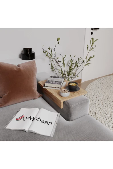 Boston Kol Üstü Sehpa, Koltuk Yanı Sehpa, Ayarlanabilir Tepsi, Dekoratif Koltuk Sehpası 29 cm