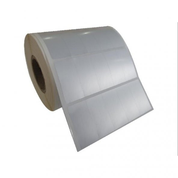 SİLVER MAT ETİKET 40x20 5000 Lİ SARIM 1 RULO FİYATI YANYANA 5 Lİ