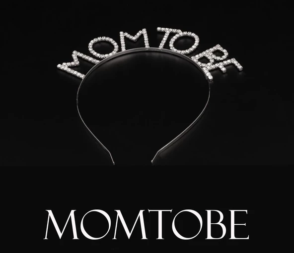 Kristal Taşlı Gümüş Renk Mom To Be Tacı Anne Tacı - 2