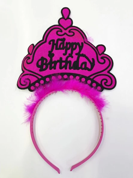 Happy Birthday Yazılı Neon Renk Taç 12 Adet - 4