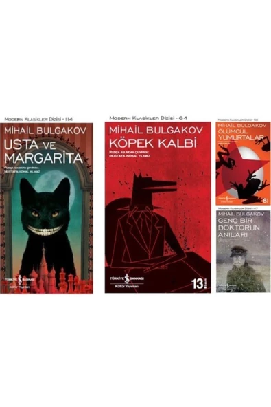 TÜRKİYE İŞ BANKASI KÜLTÜR YAYINLARI Mihail Bulgakov 4 Kitap Set (usta Ve Margarita / Köpek Kalbi / Bir Doktorun Anıları ... )