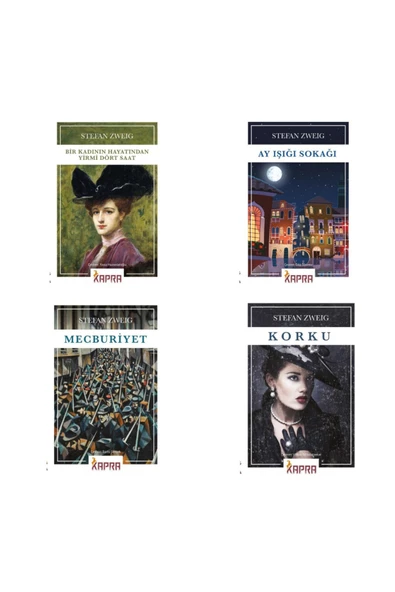 KAPRA YAYINLARI Stefan Zweig 4 Kitap Set A ( Korku - Ay Işığı Sokağı - Mecburiyet - Bir Kadının Hayatından 24 Saat )