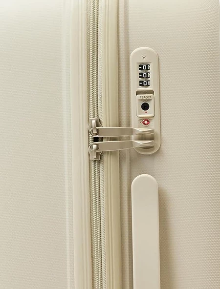 Benetton Trolley Valiz Bej Büyük Boy 14BNT1000-01-BJ - 5