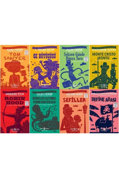 İş Bankası Kültür Yayınları Çocuk Klasikleri Seti 8 Kitap Sefiller-tom Sawyer-define Adası Oz Büyücüsü
