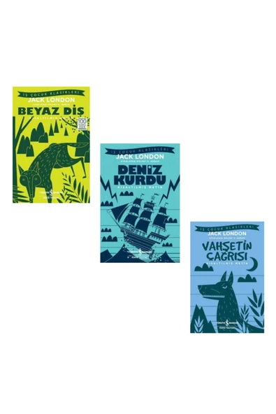 İş Bankası Kültür Yayınları Jack London 3 Kitap Set Beyaz Diş - Vahşetin Çağrısı - Deniz Kurdu / 1.-5. Sınıflar Için