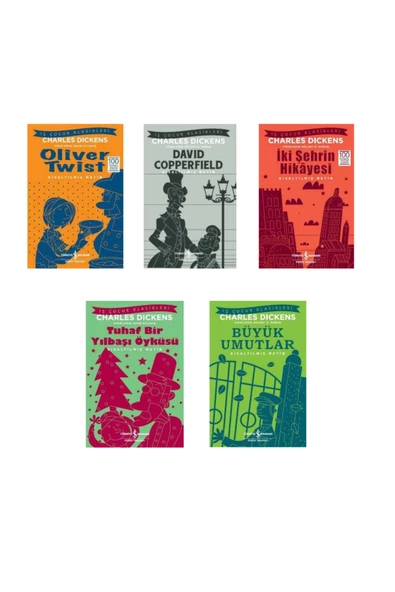 İş Bankası Kültür Yayınları Charles Dickens 5 Kitap Set / Büyük Umutlar - Iki Şehrin Hikayesi - Oliver Twist ... 1.-5. Sınıflar
