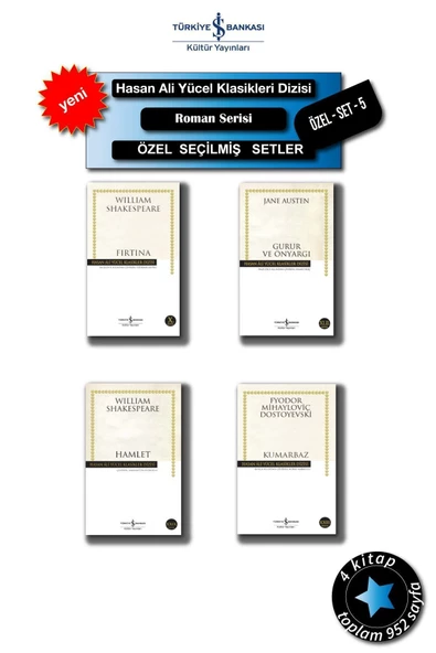 İş Bankası Yayınları Hasan-ali- Yücel: Klasikleri-özel-set-kitapları:fırtına Gurur Ve Önyargı Hamlet Kumarbaz Set-5