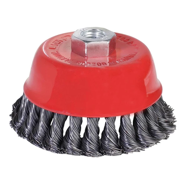 Çanak Vidalı Burma Telli Fırça M14 65-75-100 mm Seçenekli