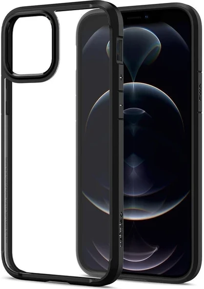 Spigen iPhone 12 / iPhone 12 Pro Kılıf Ultra Hybrid Matte Black - ACS01703