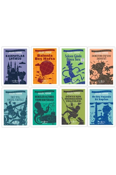 İş Bankası Kültür Yayınları Jules Verne 8 Kitap Set Kısaltılmış Metin