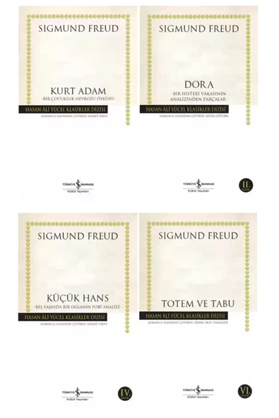 İş Bankası Kültür Yayınları Sigmund Freud 4 Kitap Set / Kurt Adam - Dora - Küçük Hans - Totem ve Tabu