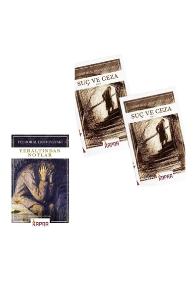 KAPRA YAYINLARI Dostoyevski 2 Kitap Set ( Suç Ve Ceza 2 Cilt - Yeraltından Notlar )
