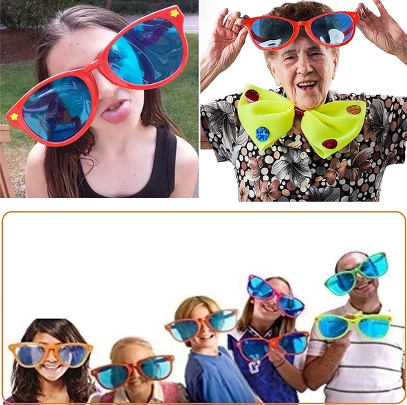 Büyük Parti Gözlüğü Rengarenk 12 Adet 27x9 Cm - Resim 3