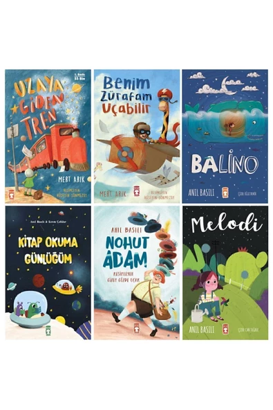 Timaş Çocuk 2-3-4. Sınıf 6'lı Okuma Seti / Uzaya Giden Tren - Benim Zürafam Uçabilir-balino- Melodi - Nohut Adam