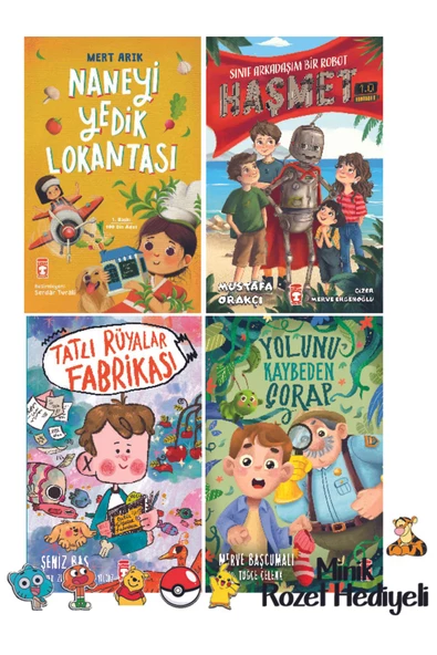 Timaş Çocuk 2. 3. Sınıf Okuma Seti 4 Kitap Set Naneyi Yedik Lokantası-Tatlı Rüyalar Fabrikası-Yolunu Kaybeden Ço
