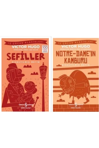 TÜRKİYE İŞ BANKASI KÜLTÜR YAYINLARI Victor Hugo 2 Kitap Kısaltılmış Metin ( Sefiller - Notre Dame'in Kamburu )