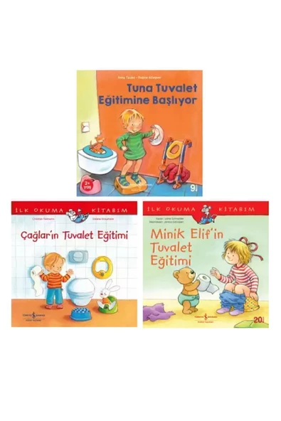İş Bankası Kültür Yayınları Tuva Tuvalet Eğitimine Başlıyor+Çağlar'ın Tuvalet Eğitimi+Minik Elif'in Tuvalet Eğitimi 3 Kitap Set