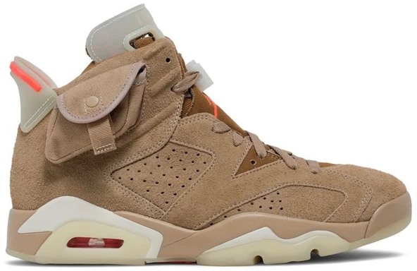 Nike Air Jordan Retro 6 Travis Scott British Khaki Spor Ayakkabı - 1