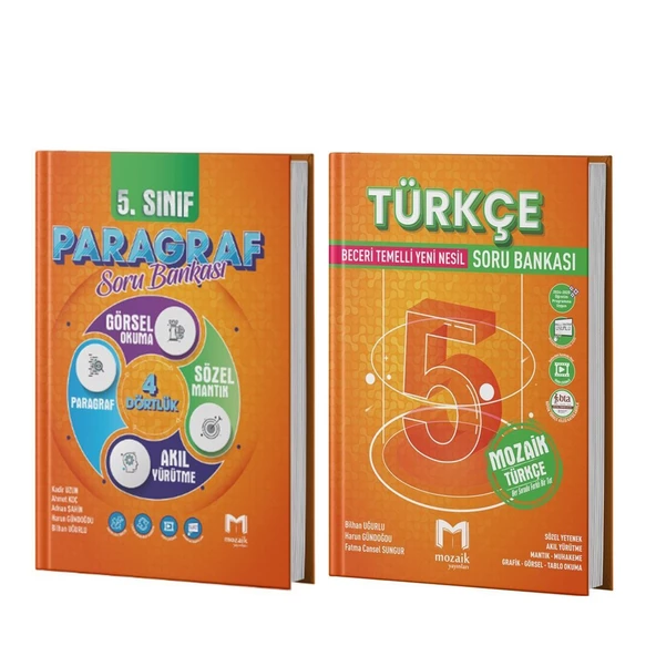 Mozaik Yayınları 5.Sınıf Türkçe ve Paragraf Soru Bankası Seti 2 Kitap