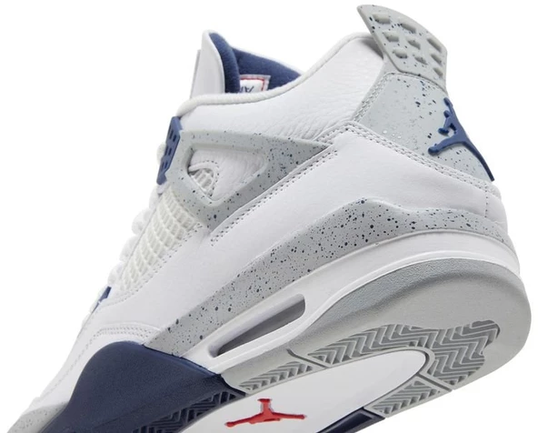 Nike Air Jordan 4 Retro White Midnight Navy Spor Ayakkabı - Resim 10