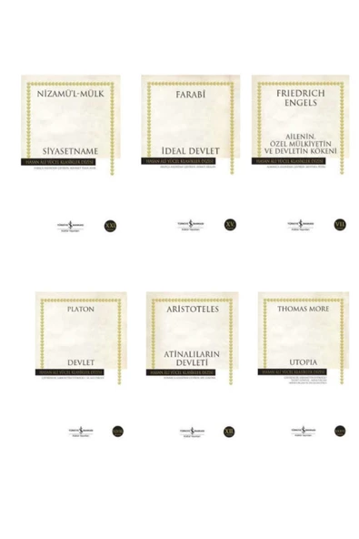 TÜRKİYE İŞ BANKASI KÜLTÜR YAYINLARI Devlet Serisi 6 Kitap Set (siyasetname - Ideal Devlet - Devlet - Devletin Kökeni ... )