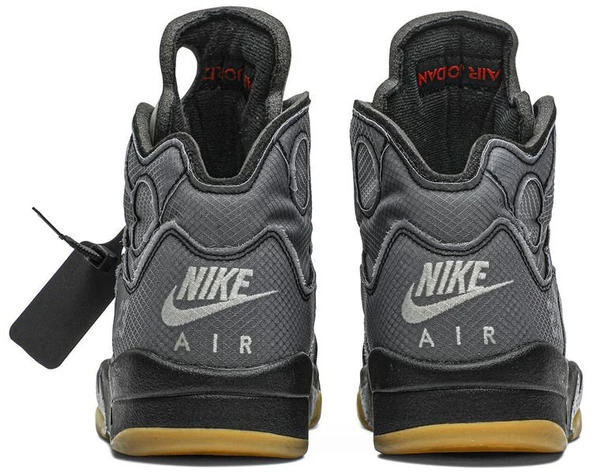 Nike Air Jordan Retro 5 Off-White Black Spor Ayakkabı - Resim 6