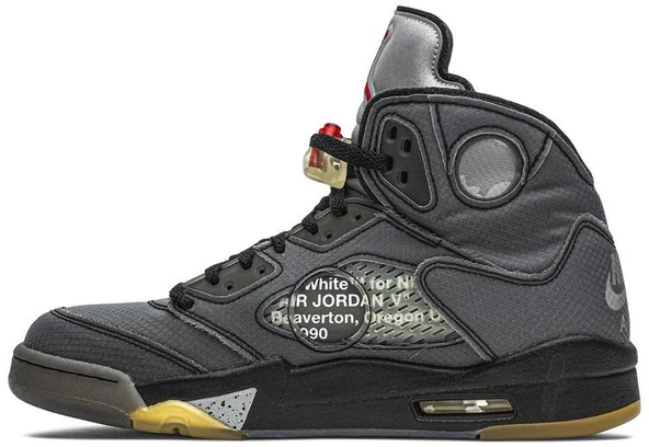 Nike Air Jordan Retro 5 Off-White Black Spor Ayakkabı - Resim 3