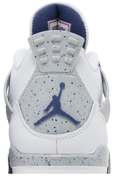 Nike Air Jordan 4 Retro White Midnight Navy Spor Ayakkabı - Resim 7