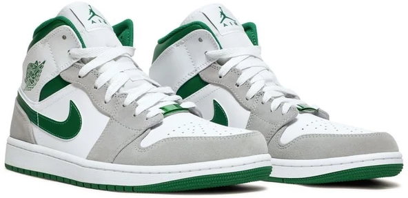 Nike Jordan 1 Mid SE White Pine Green Smoke Grey Spor Ayakkabı - Resim 8
