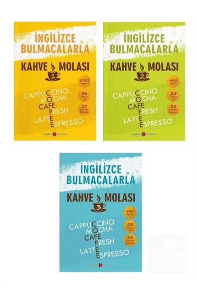 Karbon Kitaplar İngilizce Bulmacalarla Kahve Molası Set (3 Kitap)