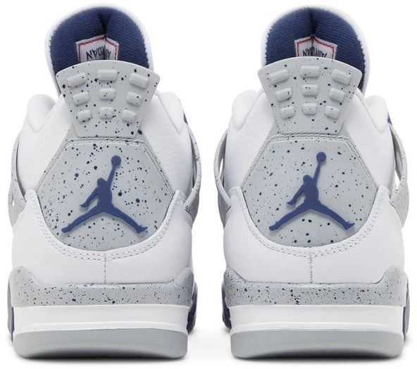 Nike Air Jordan 4 Retro White Midnight Navy Spor Ayakkabı - Resim 6