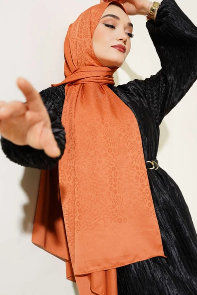 Mini Çiçekli Jakar Şal Kiremit -27 ürün görseli 1