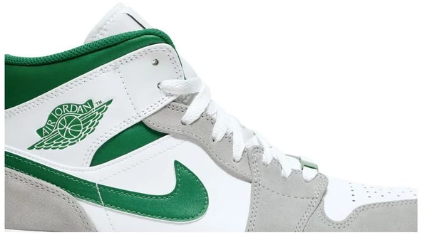 Nike Jordan 1 Mid SE White Pine Green Smoke Grey Spor Ayakkabı - Resim 2