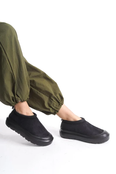 Kadın İçi Kürklü Scuba Kumaş Detaylı Rahat Kalın Taban Günlük Bot - 6