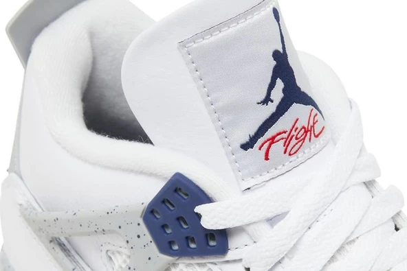 Nike Air Jordan 4 Retro White Midnight Navy Spor Ayakkabı - Resim 9