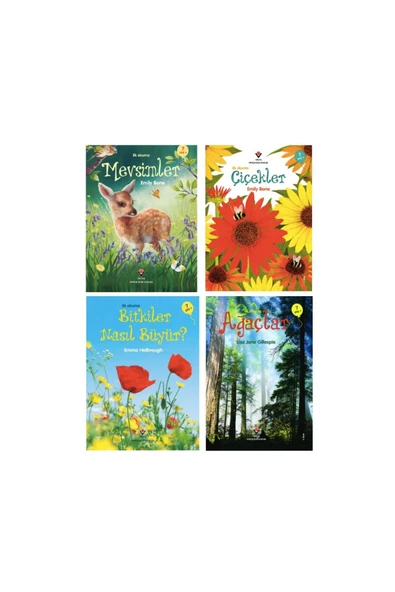 Tübitak Yayınları Ilk Okuma Mevsimler - Çiçekler - Bitkiler Nasıl Büyür? - Ağaçlar- 4 Kitap Set