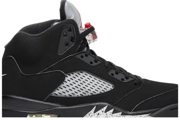 Nike Air Jordan Retro 5 Black Metallic Silver Spor Ayakkabı - Resim 2